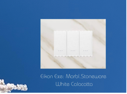 Eikon Exe Marble Stoneware White Calcatta