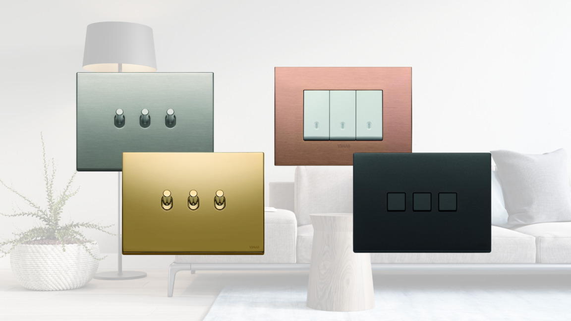 Metallic Light Switches for Modern, Industrial, Minimalist, and Luxury Design Interiors