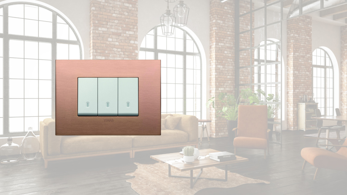 Featured: Vimar Arke Classic – Brushed Copper 3 Gang Switch